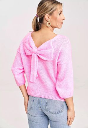 Stylowy sweter damski w modnych kolorach (Pudrowy, Uniwersalny)