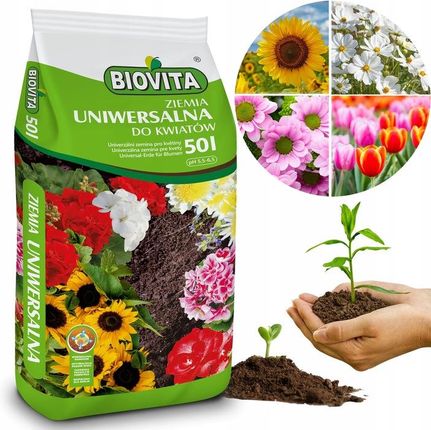 Biovita Ziemia Uniwersalna Do Kwiatów Roślin 50l