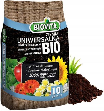 Biovita Ziemia Uniwersalna Do Kwiatów Bio Naturalna 10l Z Organicznym Nawozem