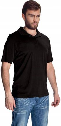 Elegancka Koszulka męska Polo z kołnierzykiem : Kolor - czarny, Rozmiar - X