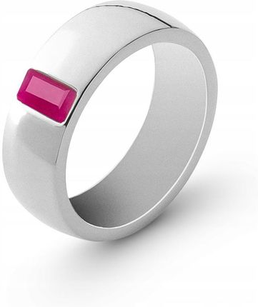 Giorre Srebrny pierścionek obrączka jadeit różowy