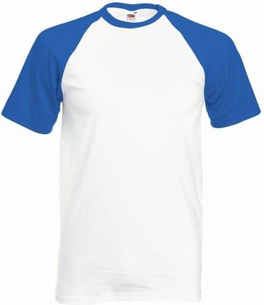 Koszulka męska baseball Fruit Of The Loom Biało Niebieska Rozmiar L Mgz