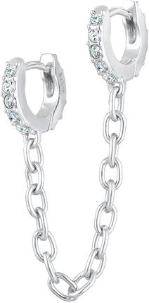 Elli Ladies Creole Duo Trend Z Kryształami W 925 Sterling Silver Kolczyki Koła Damski