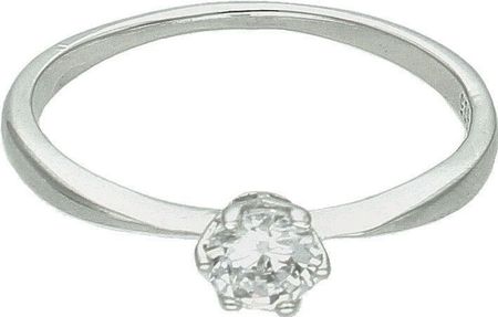 Diament Srebrny pierścionek damski 925 z białą cyrkonią zaręczynowy rozmiar 20