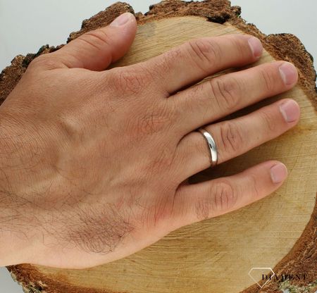 Srebrna obrączka ślubna gładka 3,5 mm - zdjęcie 3