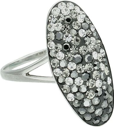 Diament Srebrny pierścionek damski 925 biało czarne oczko Retro rozmiar 20