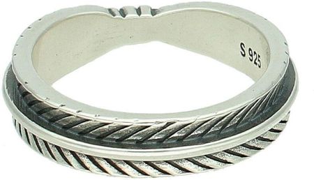 Diament Srebrny pierścionek damski 925 węzeł na obrączce rozmiar 19