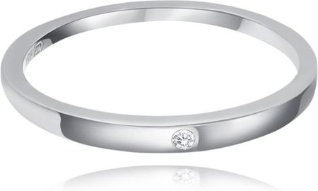 Minet Minimalistyczny srebrny pierścien ślubny z cyrkonem rozmiar 10