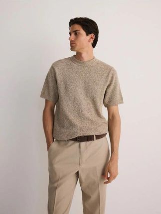 Reserved - Strukturalny sweter z bawełną - beżowy