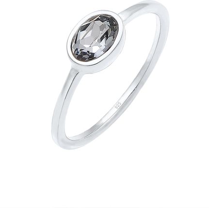 Elli dla pań srebrny o szerokości 1 mm wykonany z prawdziwego zestawu 925 kryształem w kolorze białym damski pasjansa Pierścionki Damski