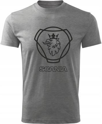 Koszulka T-shirt męska D277 Scania Ciężarówki Tir ciemnoszara rozm 3XL
