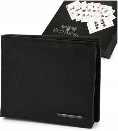 Męski portfel skórzany czarny klasyczny RFiD Belti