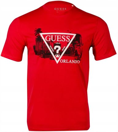 T-Shirt Męski Guess Logo M1YP59 KAR40 Czerwony