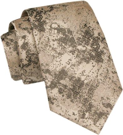 Modny Krawat Męski - Alties - Beżowy, Oryginalny Wzór KRALTS1057