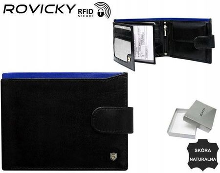 Skórzany portfel męski z kieszenią na dowód rejestracyjny Rovicky