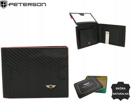 Elegancki, skórzany portfel męski z systemem RFID Peterson