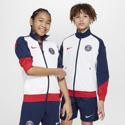 Dzianinowa kurtka piłkarska dla dużych dzieci Paris Saint-Germain Academy Pro - Biel