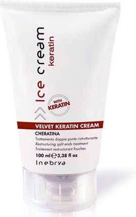Inebrya Ice Cream Keratin Velvet Kuracja Regenerująca Z Keratyną Włosy Zniszczone 100 ml