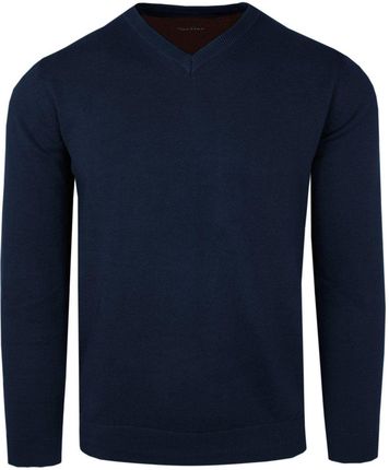 Męski Sweter z Dekoltem w Serek (V-Neck) - Alties - Granatowy SWALTM05granatV