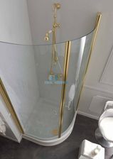 Kabina prysznicowa KERASAN półokrągła, szkło piaskowane profile złote 90x90 Retro 9151S1 - zdjęcie 1
