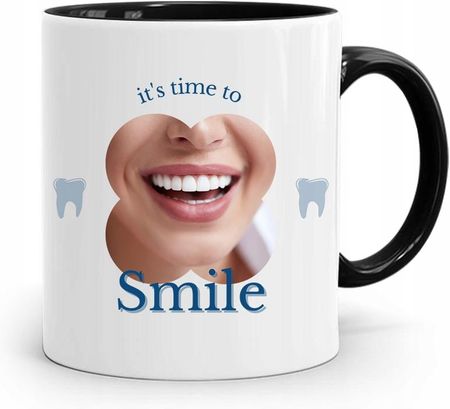 Polidraw Kubek Czarny Dentysty Its Time To Smile Z Nadrukiem Ze Zdjęciem