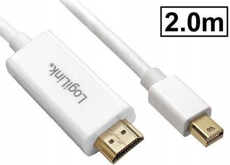 Logilink mini-DisplayPort->HDMI FullHD pasywny biały 2m (CV01231)