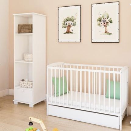 Pwd-Meble Białe Łóżeczko Basic 120X60 Z Szufladą