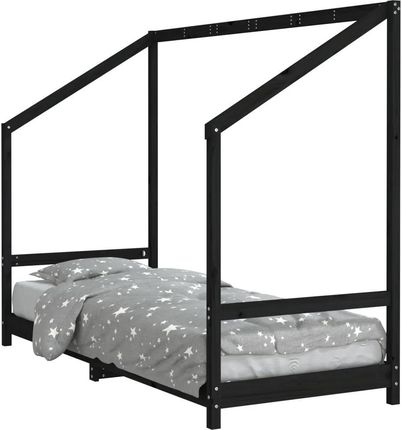 Zakito Łóżko Dziecięce Drewniane Czarne 205,5X85,5 158Cm