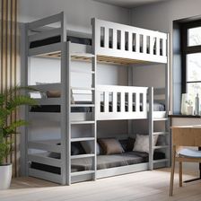 Eko Łóżko Piętrowe 3-Osobowe Cozy Nest - Białe