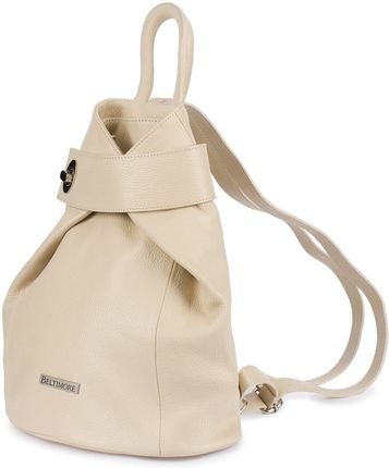 Beltimore Skórzany plecak damski elegancki z zapięciem Beltimore ecru T54 ecru, kremowy
