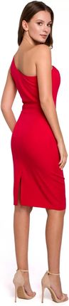 K003 Sukienka na Jedno Ramię - Czerwona XL (42) czerwony