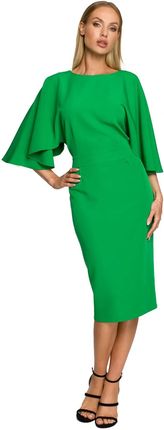 M700 Sukienka Ołówkowa z Szerokimi Rękawami - Soczysta Zieleń M (38) zielony