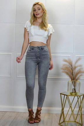 Merribel elastyczne jeansowe spodnie rurki Callinera Szare/Grey rozmiar - M