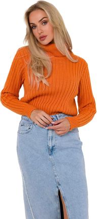 M771 Sweter z Golfem - Pomarańczowy S/M pomarańczowy
