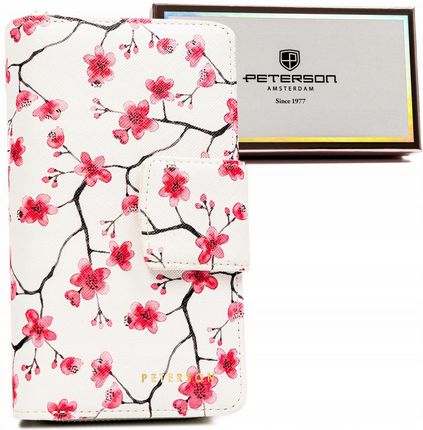Portfel w kwiaty Peterson PTN 76116-F8 biały