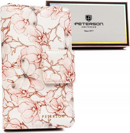 Portfel w kwiaty Peterson PTN 76116-F8 różowy