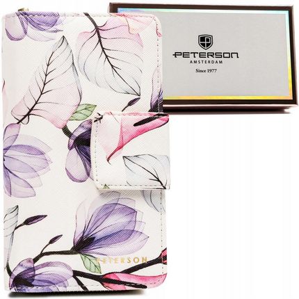 Portfel w kwiaty Peterson PTN 76116-F8 biały