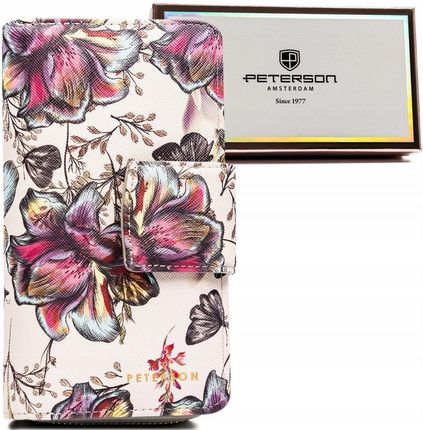 Portfel w kwiaty Peterson PTN 76116-F8 fioletowy