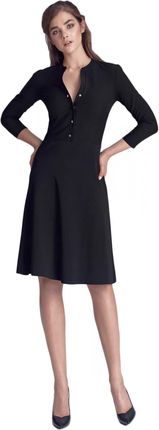 Sukienka Zapinana na Napy - Czarny - S123 S (36) czarny