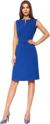 Chabrowa Elegancka Sukienka bez Rękawów - S200 S (36) niebieski