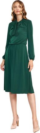 Zielona Sukienka z Fontaziem - S186 L (40) zielony