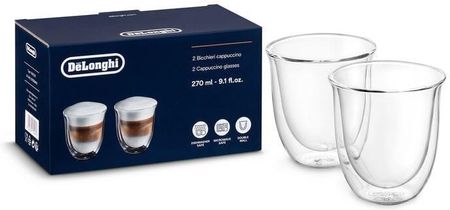 De'Longhi Szklanki do cappuccino z podwójnymi ściankami 270 ml zestaw 2 szt. DLSC311