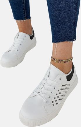 Hers Sportowe buty damskie białe sneakersy ażurowe trampki r. 41