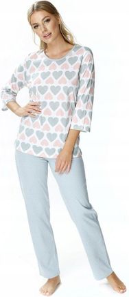 Bawełniana piżama damska Kelly dwuczęściowa szara