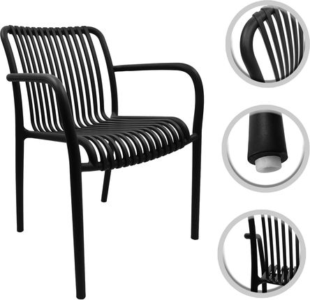 Kontrast Solidne Krzesło Ogrodowe Z Polipropylenu Kp104 Czarne