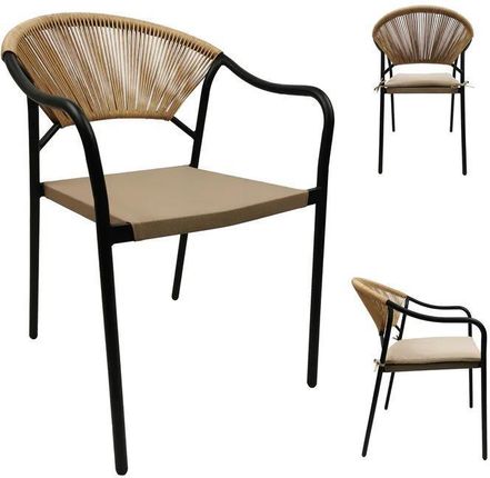 Kontrast Krzesło Ogrodowe Z Poduszką Porto 54,5X55X83cm Beżowe