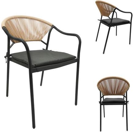 Kontrast Krzesło Ogrodowe Z Poduszką Porto 54,5X55X83cm Szare