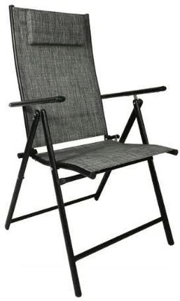 Kontrast Krzesło Ogrodowe Składane Zagłówek Borneo Pro 57X68X106cm Ciemnoszare