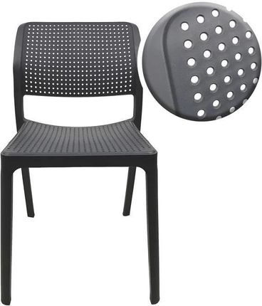 Kontrast Krzesło Ogrodowe Z Tworzywa Sztucznego Powłoka Uv Kp102 Antracyt