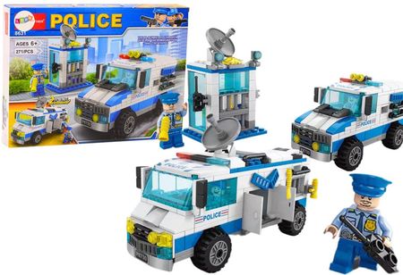 Lean Toys Zestaw Klocków Policja Wóz Policyjny Budynek 271El.